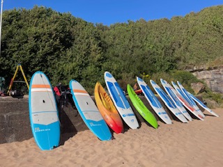 Exmouth Beach colourful boards
